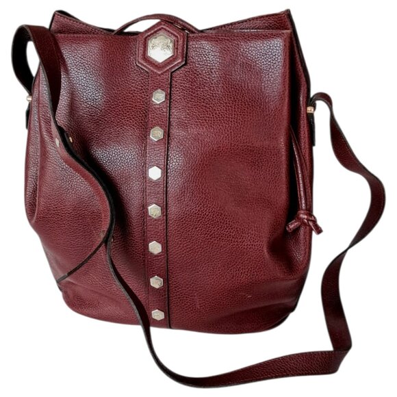 RARE Vintage Revillon French Bucket/Hobo Bordeaux Leather Antique Handbag - Picture 3 of 12